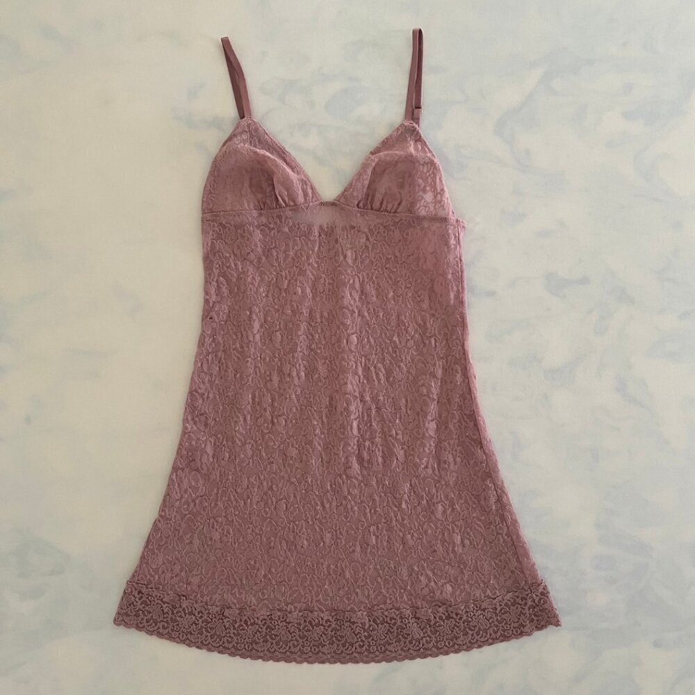 Victoria's Secret Mauve Mesh Lace Lingerie Slip Dress